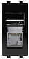 4402361 | Компьютерная розетка RJ-45 модульная, кат.5е экран, "Avanti", "Черный квадрат", 1 модуль